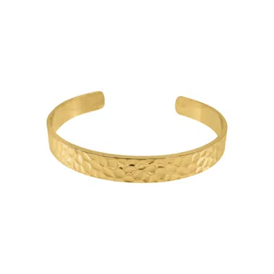 Adornia Tarnish Resistant 14k Gold Plated Hammered Cuff Bracelet