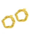 ADORNIA TARNISH RESISTANT 14K GOLD-PLATED HAMMERED OPEN CIRCLE EARRINGS