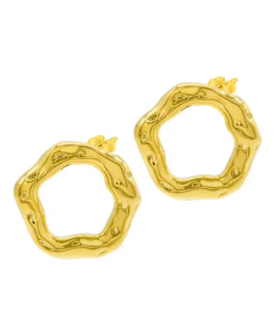 ADORNIA TARNISH RESISTANT 14K GOLD-PLATED HAMMERED OPEN CIRCLE EARRINGS