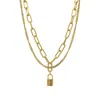 Adornia 14k Plated Layered Curb Paperclip Chain Necklace In Gold