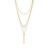 Adornia Tarnish Resistant 14k Gold Plated Layered Pendant Necklace Set In Gold