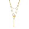 Adornia 14k Plated Layered Pendant Necklace Set In Yellow