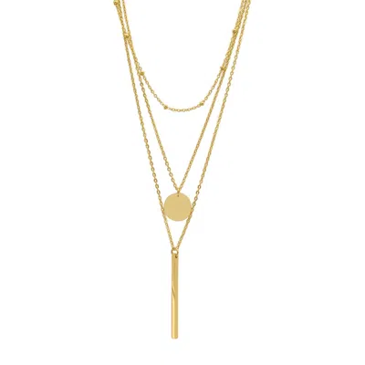 Adornia 14k Plated Layered Pendant Necklace Set In Yellow