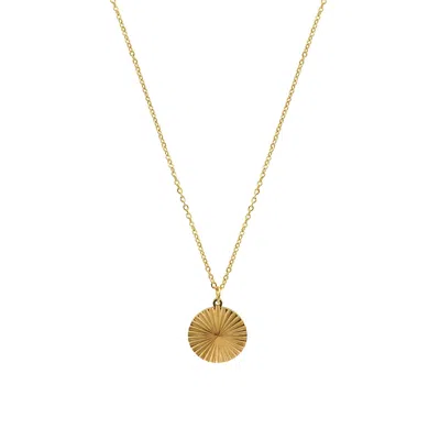 Adornia Tarnish Resistant 14k Gold Plated Medallion Burst Pendant Necklace