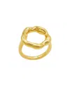 ADORNIA TARNISH RESISTANT 14K GOLD-PLATED OPEN CIRCLE HAMMERED RING