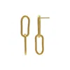 Adornia Tarnish Resistant 14k Gold Plated Paper Clip Chain Drop Earrings In Gold