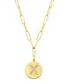 Adornia 14k Gold Plated Pavé Initial Pendant Necklace In Gold- X