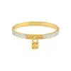 Adornia Tarnish Resistant 14k Gold Plated Pave Lock Bangle In Gold