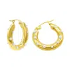 ADORNIA TARNISH RESISTANT 14K GOLD PLATED PEARL-STUDDED HOOP EARRINGS