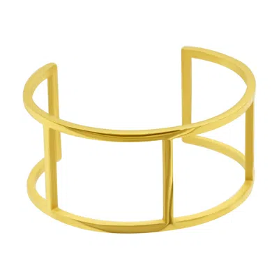 Adornia Tarnish Resistant 14k Gold-plated Stainless Steel Double Row Cuff Bracelet