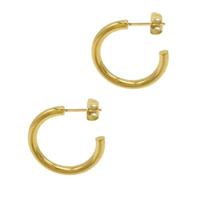 Adornia Tarnish Resistant 14k Gold Plated Tube Hoops In Yellow