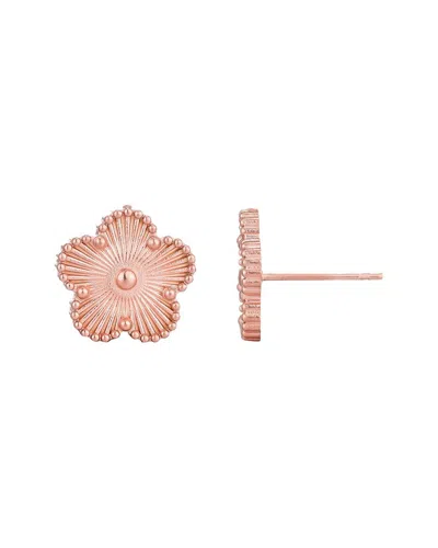 Adornia Tarnish Resistant 14k Rose Gold Plated 5-leaf Clov In Pink