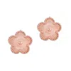 Adornia Tarnish Resistant 14k Rose Gold Plated 5-leaf Clover Stud Earrings In Pink