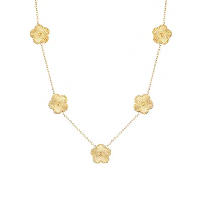 Adornia Tarnish Resistant 14k Yellow Gold Plated 5-leaf Clover Station Necklace