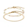 Adornia Tarnish Resistant 18k Gold Plated 2-chain Bracelet Set In Gold