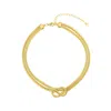 Adornia Tarnish Resistant 18k Gold Plated Adjustable Knot Collar Necklace In Gold