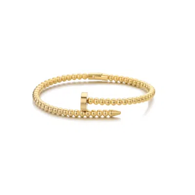 ADORNIA TARNISH RESISTANT 18K GOLD PLATED BEADED NAIL CUFF