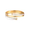Adornia Tarnish Resistant 18k Gold Plated Chunky Nail Bangle In Gold