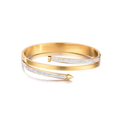 Adornia Tarnish Resistant 18k Gold Plated Chunky Nail Bangle