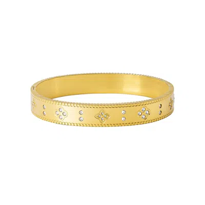 Adornia Tarnish Resistant Cubic Zirconia Bangle Bracelet In Gold