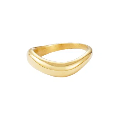 ADORNIA TARNISH RESISTANT 18K GOLD PLATED CURVED BAND