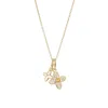 Adornia Tarnish Resistant 18k Gold Plated Double Pointed Clover Cz Necklace In Gold