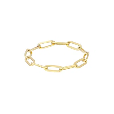 Adornia Tarnish Resistant 18k Gold Plated Flexible Paperclip Link Ring