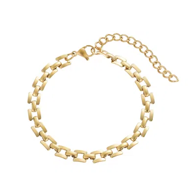 Adornia Tarnish Resistant 18k Plated Grid Chain Bracelet In Red
