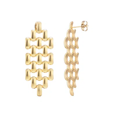 Adornia Tarnish Resistant 18k Gold Plated Grid Drop Earrings