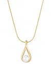 Adornia Tarnish Resistant 18k Gold Plated Hanging Freshwater Pearl Necklace