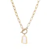 Adornia Tarnish Resistant 18k Gold Plated Mother Of Pearl Toggle Necklace In Gold