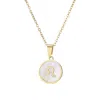 Adornia Tarnish Resistant 18k Gold Plated Mother Of Pearl Zodiac Necklace In Gold