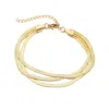 Adornia Tarnish Resistant 18k Gold Plated Multi-strand Herringbone Chain Bracelet In Gold