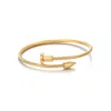 Adornia Tarnish Resistant 18k Gold Plated Nail Head Wrap Cuff In Gold