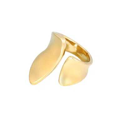 Adornia Tarnish Resistant 18k Gold Plated Open Columns Ring