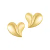Adornia Tarnish Resistant 18k Gold Plated Oversized Puffy Heart Earrings In Gold