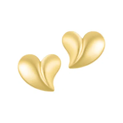 ADORNIA TARNISH RESISTANT 18K GOLD PLATED OVERSIZED PUFFY HEART EARRINGS