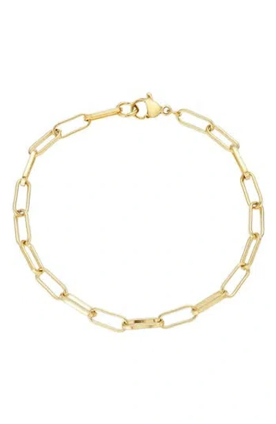 Adornia Tarnish Resistant 18k Gold Plated Paper Clip Chain Bracelet