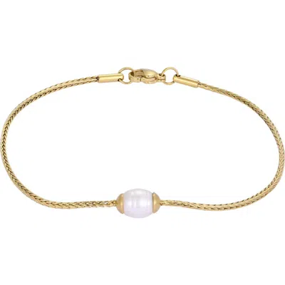 Adornia Tarnish Resistant 18k Gold Plated Pearl Wheat Chain Bracelet