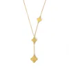 Adornia Tarnish Resistant 18k Gold Plated Pointed 3-clover Y-necklace In Gold