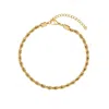 Adornia Tarnish Resistant 18k Gold Plated Rope Chain Anklet In Gold