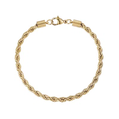 ADORNIA TARNISH RESISTANT 18K GOLD PLATED ROPE CHAIN BRACELET