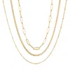 Adornia Tarnish Resistant Set Of 3 Assorted Chain Necklaces In Gold