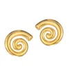 Adornia Tarnish Resistant 18k Gold Plated Swirl Statement Stud Earrings In Gold