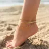 Adornia Tarnish Resistant 18k Gold Plated Three Chain Anklet Set In Gold