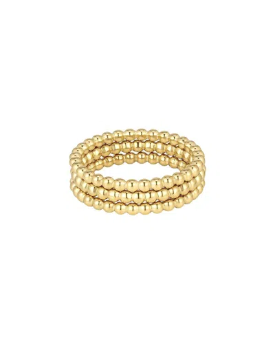 Adornia Tarnish Resistant 18k Plated Set Of Three Bead Rings In Yellow