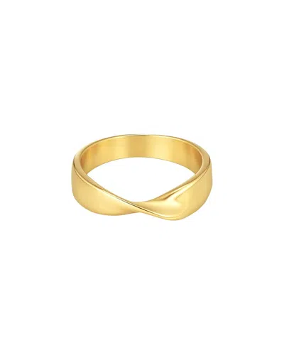 Adornia Tarnish Resistant 18k Plated Twist Ring Band In Gold