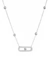 Adornia Tarnish Resistant Silver Plated Bar Necklace
