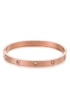 Adornia Tarnish Resistant 14k Rose Gold Plated Crystal Eternity Cuff In Brown