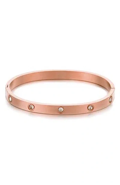 Adornia Tarnish Resistant Crystal Bangle Bracelet In Pink